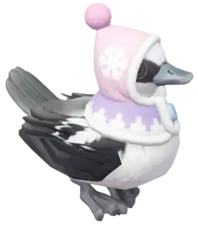 Pato-branco com Roupa de Inverno